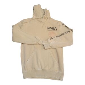 Hyper‎ Space NASA Pullover Hoodie Sweatshirt Beige Size Small Astronaut